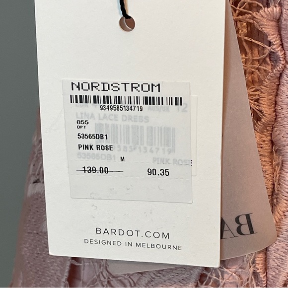 Bardot Lina Lace Sheath Dress Pink Rose 8 - Picture 8 of 8